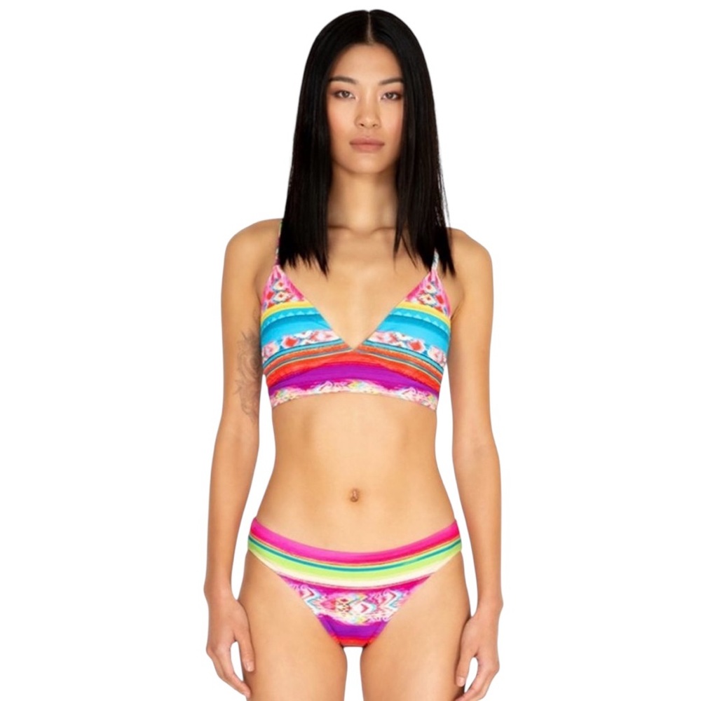 Johnny Was Isabella Tie Back Top & Natalia Hipster Bikini Bottom Set in Multi